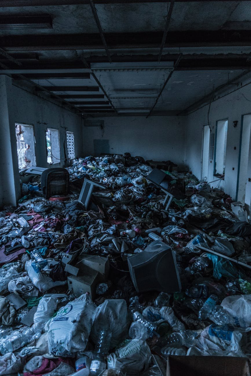 garbage inside a room