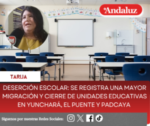 Deserción escolar: Se registra una mayor migración y cierre de unidades educativas en Yunchará, El Puente y Padcaya