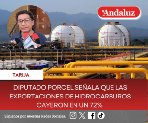 Diputado Porcel señala que las exportaciones de hidrocarburos cayeron en un 72%