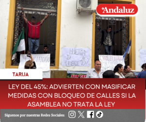 Ley del 45%: Advierten con masificar medidas con bloqueo de calles si la Asamblea no trata la Ley