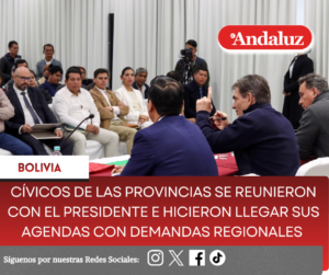 Cívicos de las provincias se reunieron con el presidente e hicieron llegar sus agendas con demandas regionales