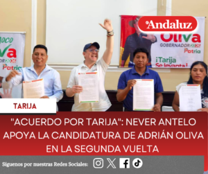 «Acuerdo por Tarija»: Never Antelo apoya la candidatura de Adrián Oliva en la segunda vuelta