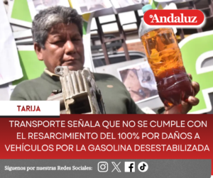 Transporte señala que no se cumple con el resarcimiento del 100% por daños a vehículos por la gasolina desestabilizada