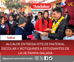 Alcalde entrega kits de material escolar y botiquines a estudiantes de la UE Pampa Galana