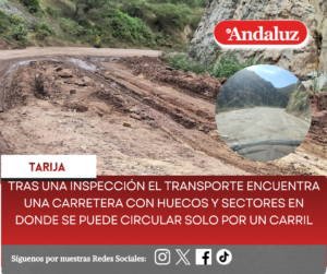 Tras una inspección el Transporte encuentra una carretera con huecos y sectores en donde se puede circular solo por un carril