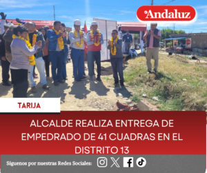 Alcalde realiza entrega de empedrado de 41 cuadras en el distrito 13