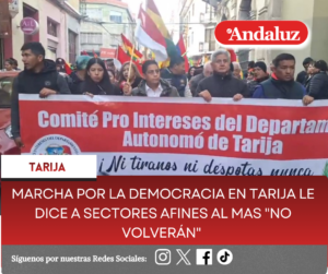 Marcha por la Democracia en Tarija le dice a sectores afines al MAS «No volverán»