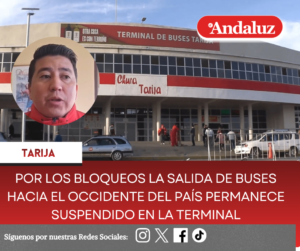 Por los bloqueos la salida de buses hacia el occidente del país permanece suspendido en la Terminal