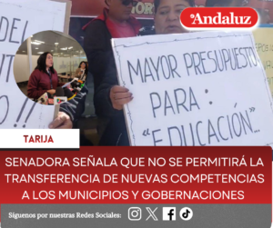 Senadora señala que no se permitirá la transferencia de nuevas competencias a los municipios y gobernaciones