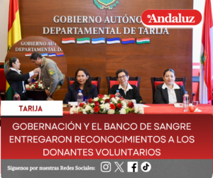 Gobernación y el Banco de Sangre entregaron reconocimientos a los donantes voluntarios