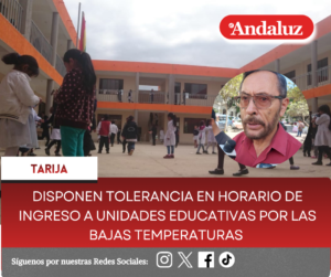 Disponen tolerancia en horario de ingreso a unidades educativas por las bajas temperaturas