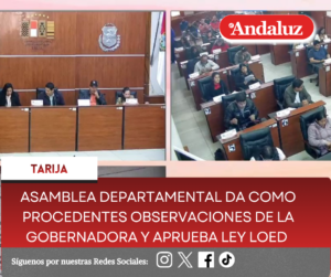 Asamblea Departamental da como procedentes observaciones de la gobernadora y aprueba Ley LOED