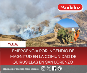 Emergencia por incendio de magnitud en la comunidad de Quirusillas en San Lorenzo