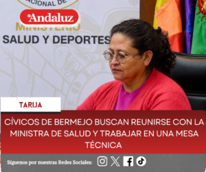 Cívicos de Bermejo buscan reunirse con la ministra de Salud y trabajar en una mesa técnica