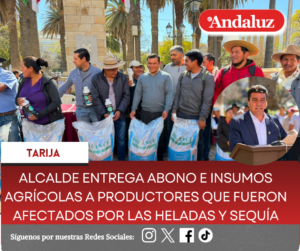 Alcalde entrega abono e insumos agrícolas a productores que fueron afectados por las heladas y sequía