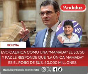 Evo califica como una «mamada» el 50/50 y Paz le responde que «la única mamada» es el robo de $us. 60.000 millones
