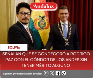 Señalan que se condecoró a Rodrigo Paz con el Cóndor de los Andes sin tener mérito alguno