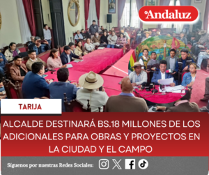 Alcalde destinará Bs.18 millones de los adicionales para obras y proyectos en la ciudad y el campo