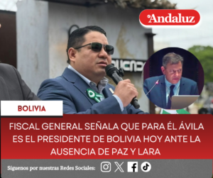 Fiscal General señala que para él Ávila es el presidente de Bolivia hoy ante la ausencia de Paz y Lara  
