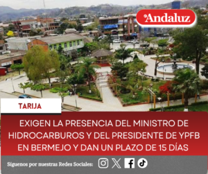 Exigen la presencia del ministro de Hidrocarburos y del presidente de YPFB en Bermejo y dan un plazo de 15 días