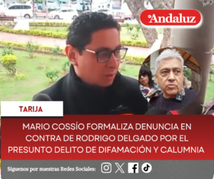 Mario Cossío formaliza denuncia en contra de Rodrigo Delgado por el presunto delito de difamación y calumnia