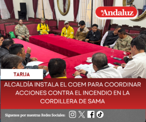 Alcaldía instala el COEM para coordinar acciones contra el incendio en la cordillera de Sama 