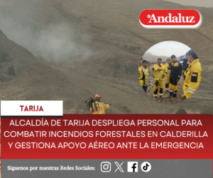 Alcaldía de Tarija despliega personal para combatir incendios forestales en Calderilla y gestiona apoyo aéreo ante la emergencia