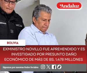 Exministro Novillo fue aprehendido y es investigado por presunto daño económico de más de bs. 1.478 millones  
