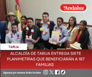 Alcaldía de Tarija entrega siete planimetrías que beneficiarán a 187 familias 